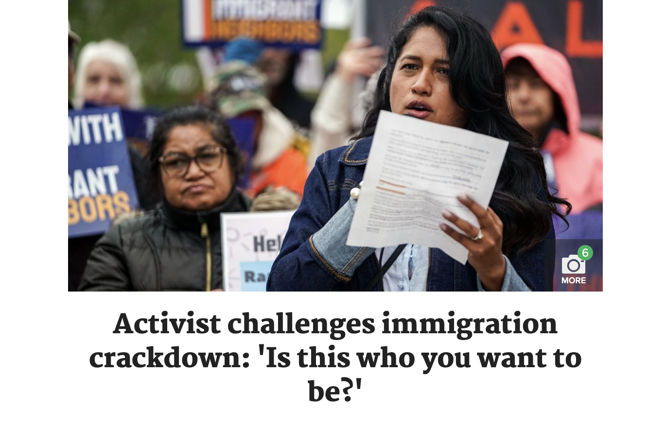 Featured image for “Pittsburgh Post-Gazette: “Activist challenges immigration crackdown: ‘Is this who you want to be?'””
